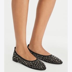 Tory burch black crystal mesh ballet flats NEW